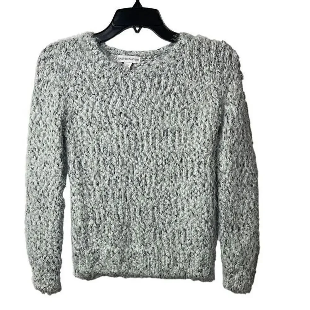 Harper Canyon Girls Knit Fuzzy Sweater Top Size Small‎ 7/8